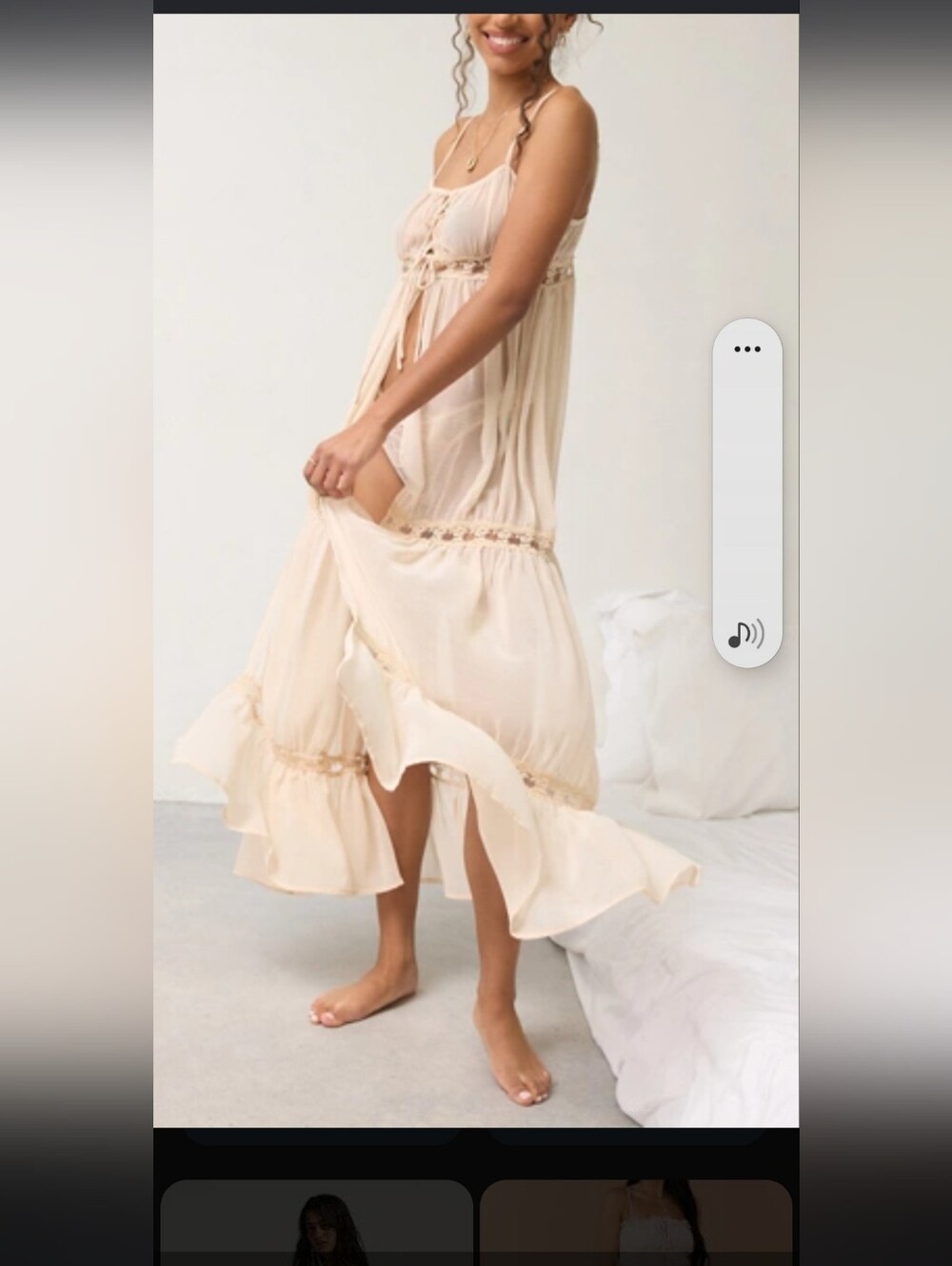 Light Cream Tiered Maxi Dress- Women
